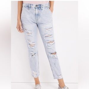 KanCan Maurices Distressed Jeans Womens Size 27 Faded Boyfriend High Rise Ripped